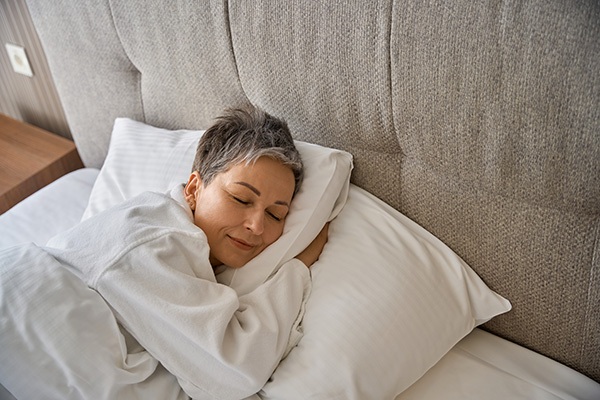 woman cozy in bed